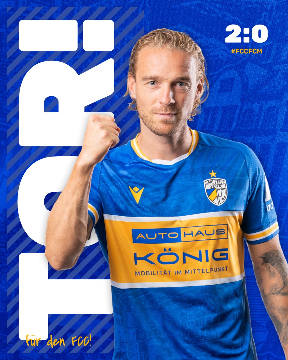 fccarlzeissjena's tweet photo. TOOR FÜR DEN FCC! ⚽️⚽️
Tor von Butzen? Da isser wieder! Der Kapitän steigt am langen Pfosten hoch und baut die Führung per Kopf aus. Saisontor Nummer vier!
#FCC #MehrAlsFussball #fccarlzeissjena #regionalliga #regionalliganordost #meistermüssenaufsteigen #FCCFCM https://t.co/TTumhrOcrA