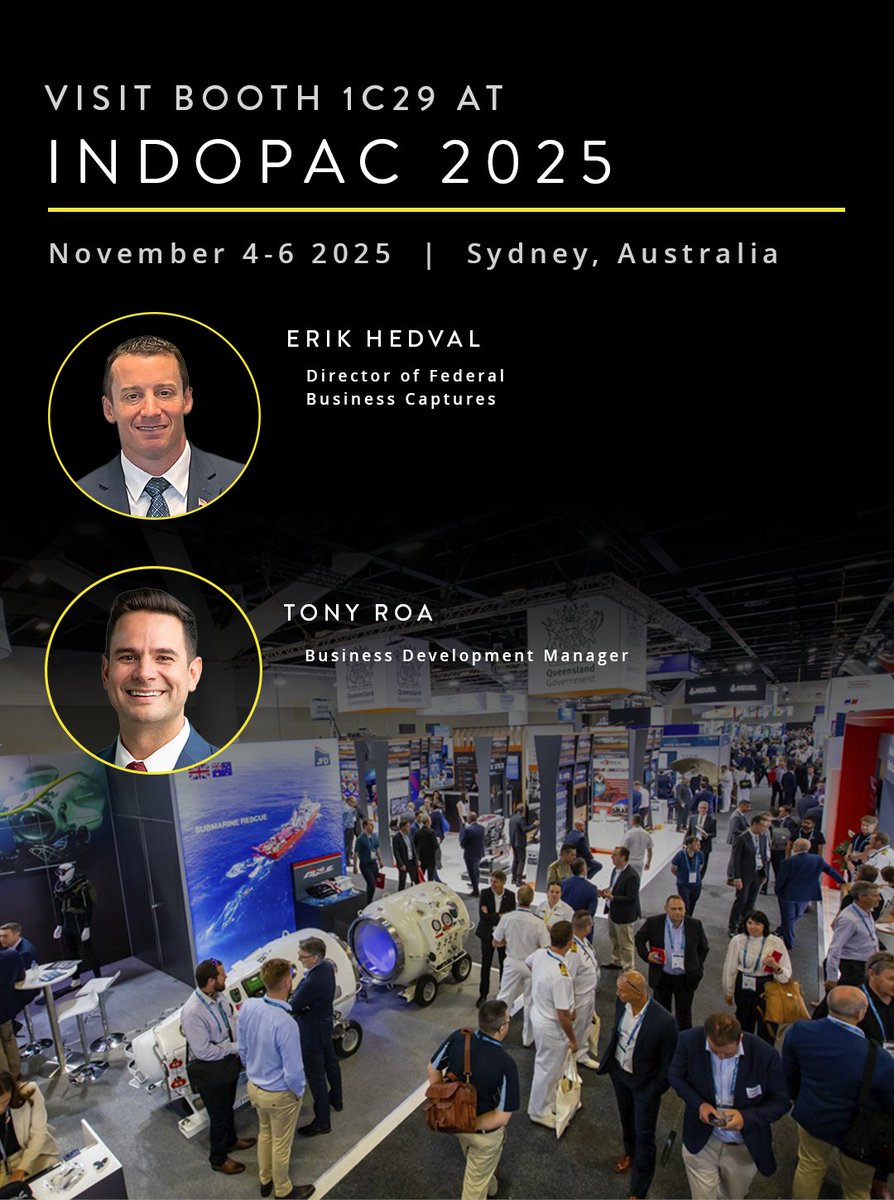 Catch Erik Hedval and Tony Roa next week at INDOPAC 2025.

📍 Booth 1C29, International Convention Centre Sydney (ICC Sydney), Australia 
 📅 November 4–6, 2025

 Arrange a meeting: sales@sea-machines.com