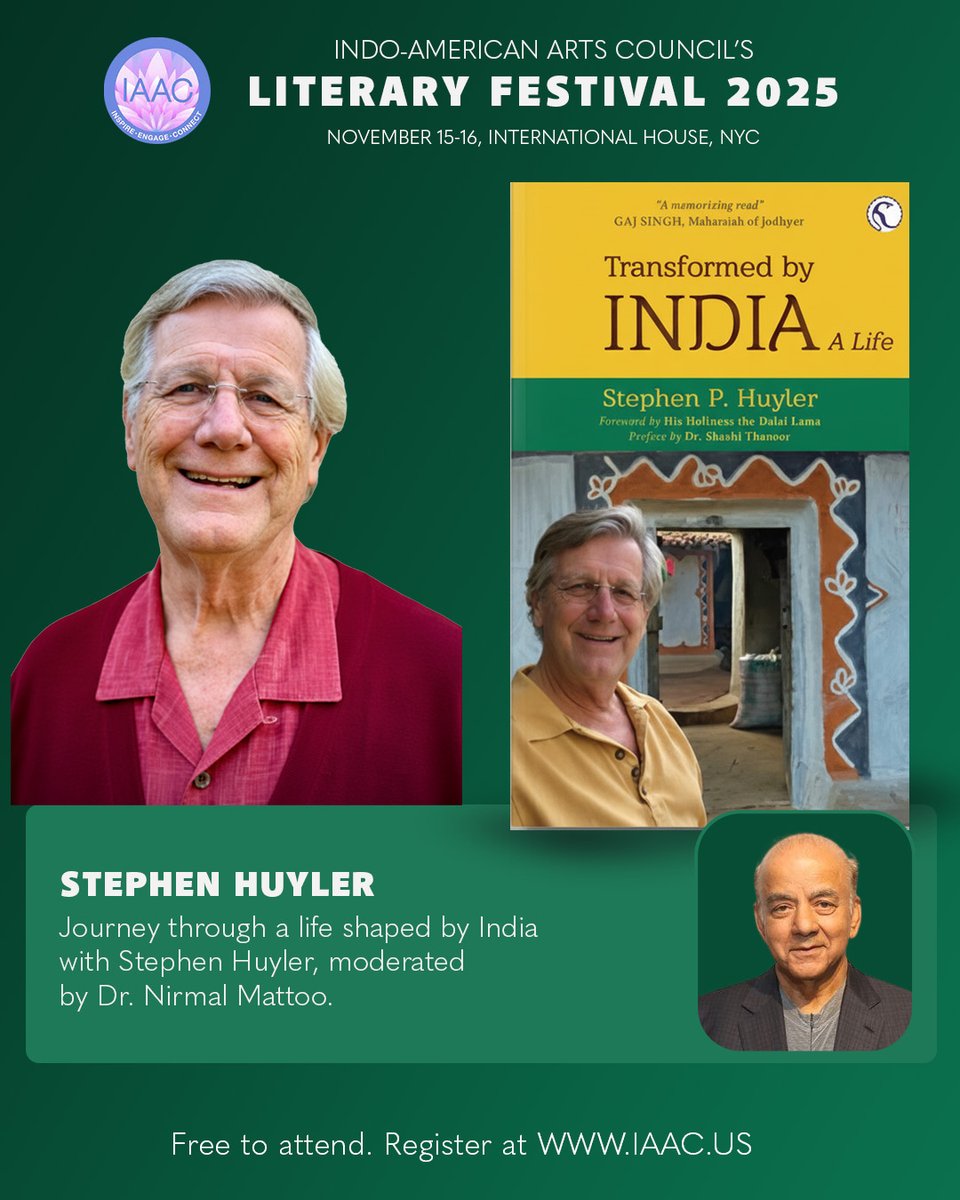 Experience India’s sacred traditions through art with Stephen Huyler at IAAC Lit Fest 2025. In conversation with Dr. Nirmal Mattoo

Nov 15, International House NYC
Register: eventbrite.com/e/iaac-literar…

<a href="/jafreenmu/">Jafreen Uddin</a> <a href="/aaww/">aaww-nyc.bsky.social</a> 

#IAAC #LitFest #LiteraryFestival #StephenHuyler #India