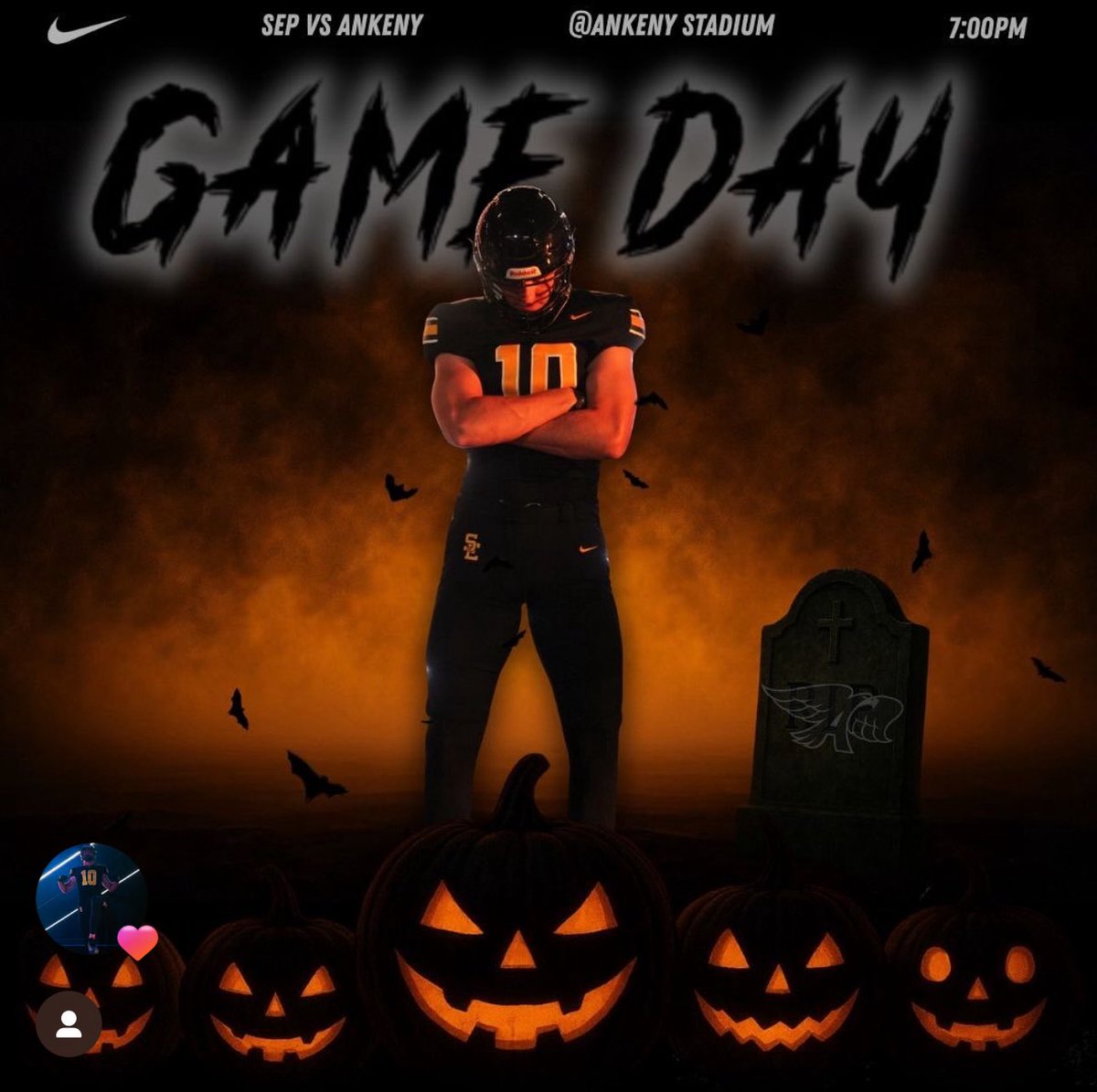 🏈First round of Playoffs🏈 
🆚 Ankeny Hawks 
📍 Ankeny City Stadium
1302 N. Ankeny Blvd
⏰ 7:00 gates open @ 5:30
🎟️ iahsaa.org/tickets/
🚨 no SEP passes will be honored. No masks can be worn. 
🖥️ CISN youtube.com/live/bl1PWI2AR…