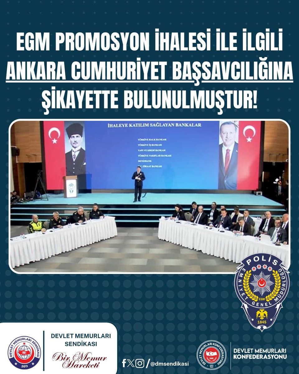 Emniyet Genel Müdürlüğü Banka Maaş Promosyon ihalesine katılan kamu bankaları yöneticileri hakkında, ihaleye fesat karıştırma ve görevi kötüye kullanma iddiasıyla Ankara Cumhuriyet Başsavcılığına 2025/11282 soruşturma numarası ile suç duyurusunda bulunulmuştur.

Ayrıca, Emniyet