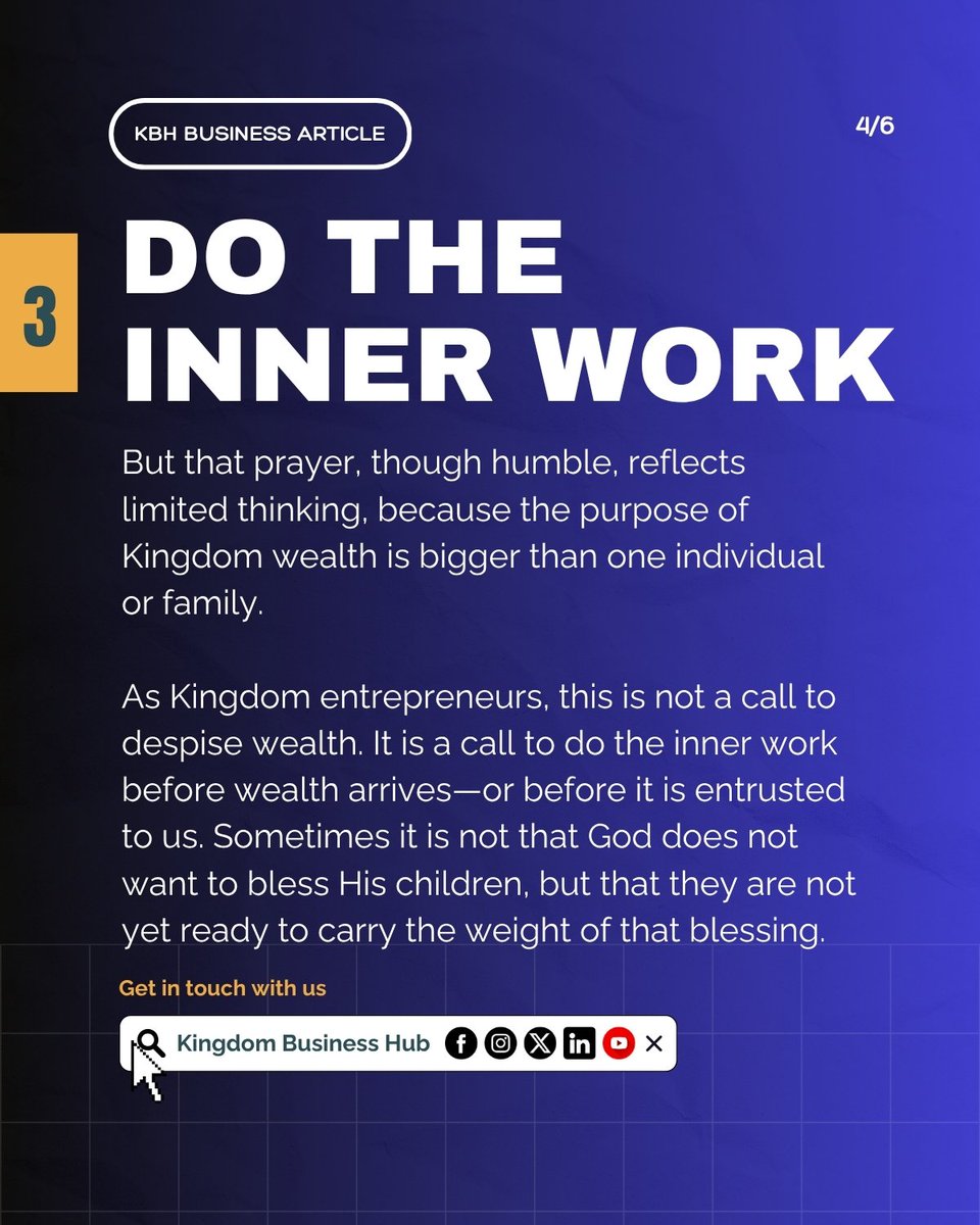 kindombizneshub's tweet photo. Wealth isn’t evil — but it tests the heart. 💰
Jesus warned that riches make it harder to stay faithful, not impossible
Kingdom wealth requires inner work before abundance comes
Only God’s grace keeps a rich man humble, generous, and heaven-minded.
#FaithAndBusiness #JesusKingdom https://t.co/u60lyGSNH2