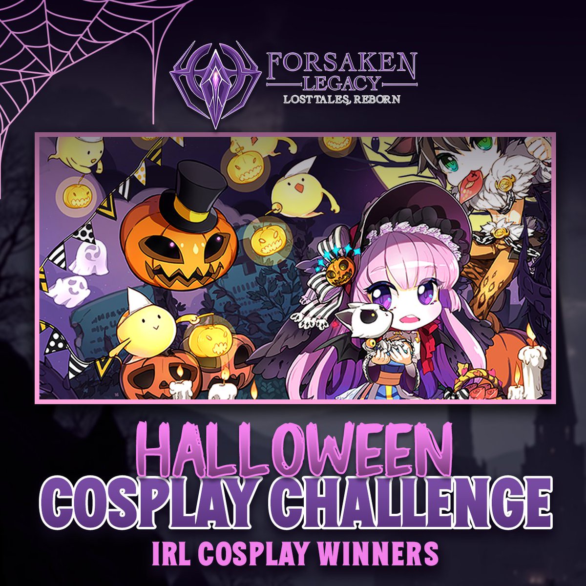 Forsaken_RO's tweet photo. 🎃Here are the winners of the IRL Cosplay Category for our Halloween Cosplay Challenge!🎃

🥇 1st Place: DocManu 
🥈 2nd Place: Luxferous_Gaming 
🥉 3rd Place: Tite Ng Tomboy  

Participation Rewards are given to the following:
@hakister  
Mapple 
jdevilph 
Joons 
jenous61 
wapak 
themarc15 

🏆 Prizes
IRL Cosplay Winners
🥇 1st Place: 1 Halloween Costume Set of Choice + 100 Legacy Tokens + Limited Discord Role (“Nightmare Chaser”) 
🥈 2nd Place: 2 parts of a Halloween Costume Set of Choice + 50 Legacy Tokens 
🥉 3rd Place: 1 part of a Halloween Costume Set of Choice + 3 Event Boxes + 25 Legacy Tokens

Participation Rewards
🎖️ 3 Trick-or-Treat Boxes (with consumables + small chance for rare goodies)

Congratulations to all the winners and Happy Halloween! 🎃

Join us now 🔥 
🔗Website: https://t.co/MxB0miQHLb 
🗨️Discord: https://t.co/57gOp1Ib6a 
📖Wiki: https://t.co/aNSTlnFRJr

#ForsakenLegacy #HalloweenEvent #Cosplay
