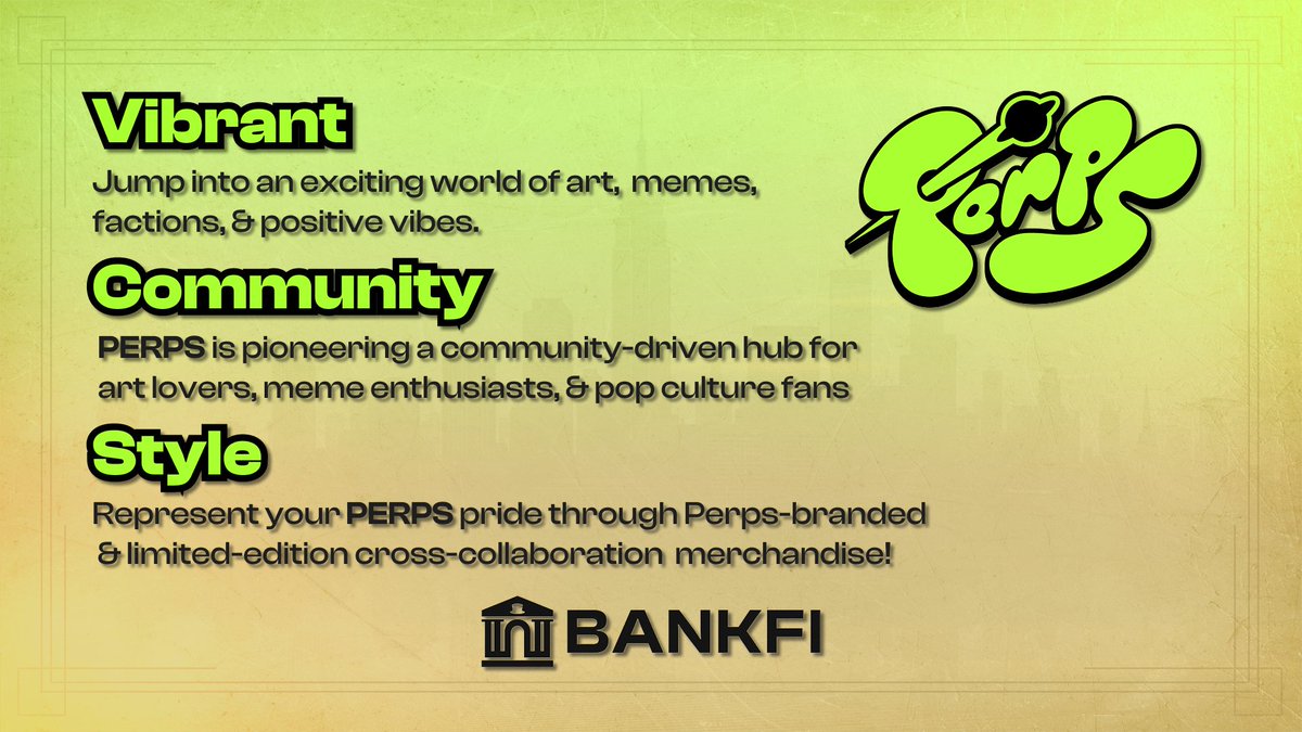 @PerpsOnX brings utility, faction wars, merchandise, and random drops all under one vibrant community!  Here is how they are bringing value to their community: 

✅Stake Perps NFTs to earn $PERP token! 
✅Purchase seasonal drops of premium Perps-branded &amp; limited-edition
