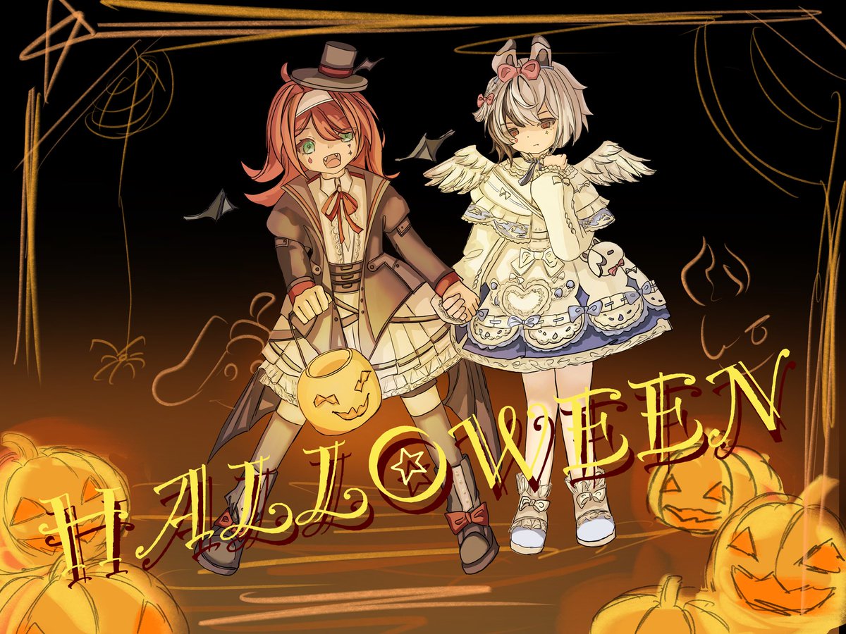 🎃Knock～Knock～
Trick or Treat！😜
——————
Costume design：<a href="/LTanuko39831/">LeaSnezhevna</a> 
They are actually SOOOOO CUTE!!!
#GenshinImpact #Arlecchino #Clervie #Halloween