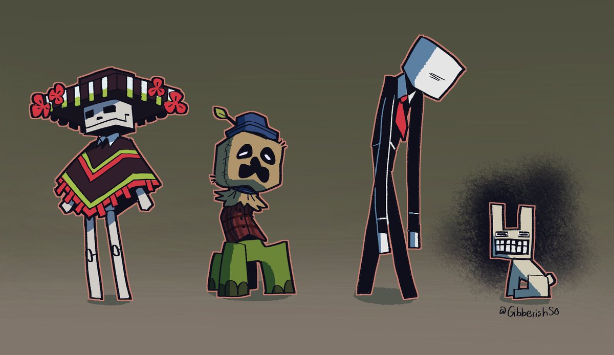 GibberishSo's tweet image. mc mobs are ready for spooky day
#minecraft #art