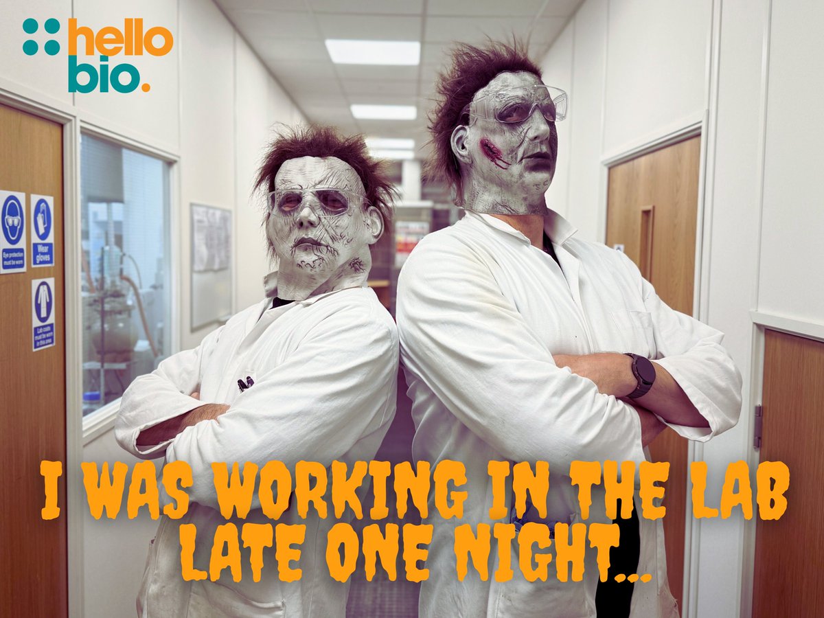 hello_bio's tweet image. Happy Halloween from Hello Bio's creepiest chemists!! 🎃👻💀 
#spookyscience #halloween #happyhalloween