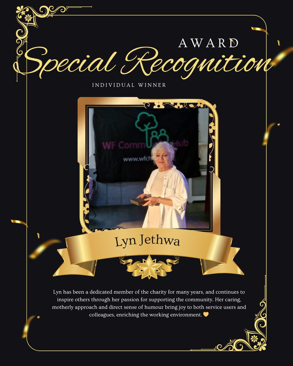 🌟 Special Recognition Award - Congratulations, Lyn!

We’re so proud to honour Lyn, the recipient of our Special Recognition Award! 🌼

A dedicated member of our charity for many years, Lyn continues to inspire everyone around her with her passion for supporting the community. 💛