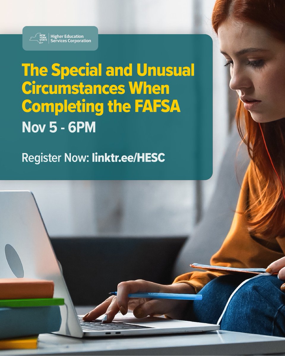 Coming across FAFSA errors and don't know how to fix them?

Get help resolving them November 5th! Join us as we walk you through the special and unusual circumstances you may come across when filing your FAFSA.

Register:
linktr.ee/HESC