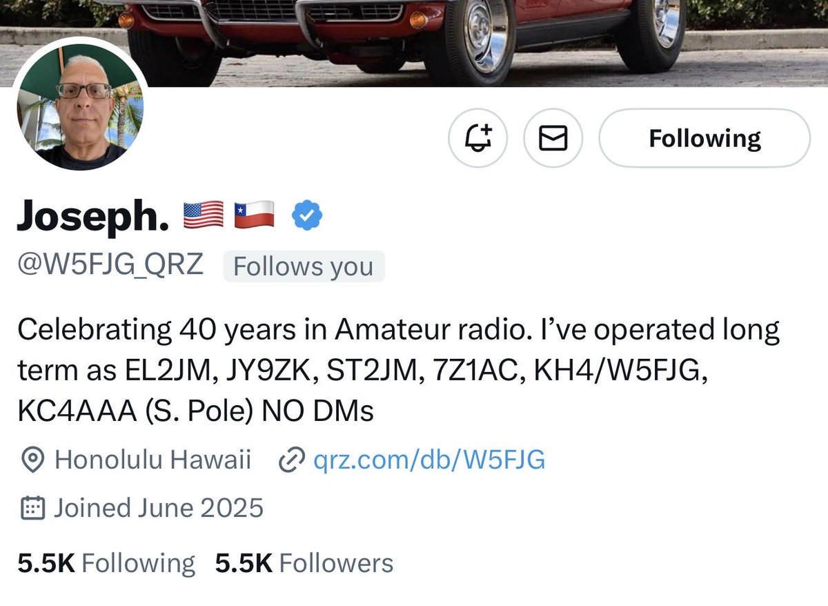 Let’s give this great patriot a boost and more friends. 

<a href="/W5FJG_QRZ/">Joseph. 🇺🇸🇨🇱</a> 

He will connect back.

HAPPY HALLOWEEN 🎃