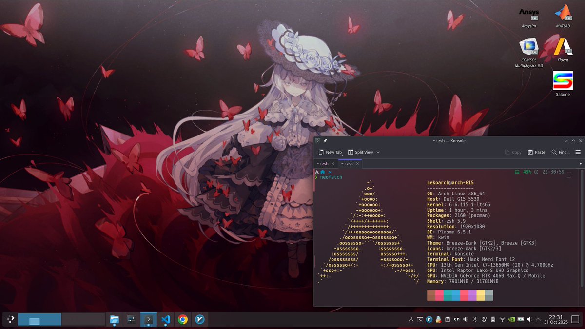 llsswssw3243's tweet image. #まのさば #Archlinux #linux
(多打几个tag蹭热度)
修好了修好了
妈妈再也不用担心我的Arch Linux出现kernel panic了(暂时🤨
小雪出场的这张CG太适合做壁纸😘