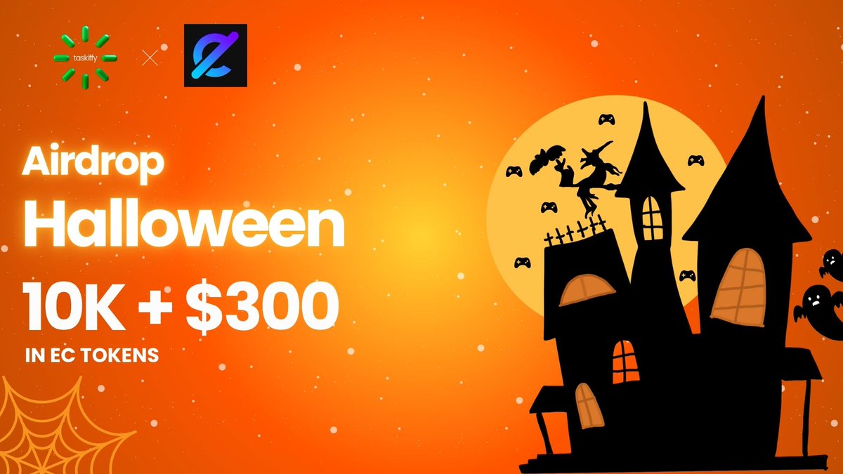 This Halloween, <a href="/EspotzLive/">eSpotzLive</a> is giving away 🎁
💰 $300 to 3 Lucky Winners
🎮 + 100K $EC Tokens to random tricksters!

All you need to do:
1️⃣ Follow <a href="/EspotzLive/">eSpotzLive</a> 
2️⃣ Like ❤️ + RT 🔁
3️⃣ Tag 3 friends who love GameFi 🎮
🧩 Visit &amp; Claim EC Tokens : espotz.live

Winners