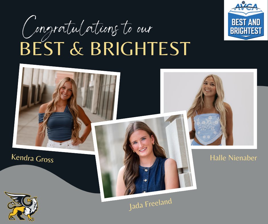 Congratulations to our 3 seniors for receiving the AVCA Best and Brightest Award🌟

The AVCA Best &amp; Brightest Award is an award meant to honor individual high school Senior student-athletes who excel on and off the court.

We are so proud of you👏💛