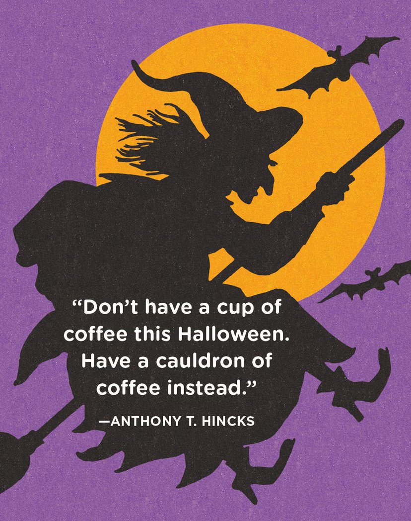 jenniferjunip's tweet photo. Have a Boo-tiful morning! 🎃👻🧙🏻‍♀️#HappyHalloween #FridayVibes #cauldron #Coffee #CoffeeLover https://t.co/QxJDnXTujA
