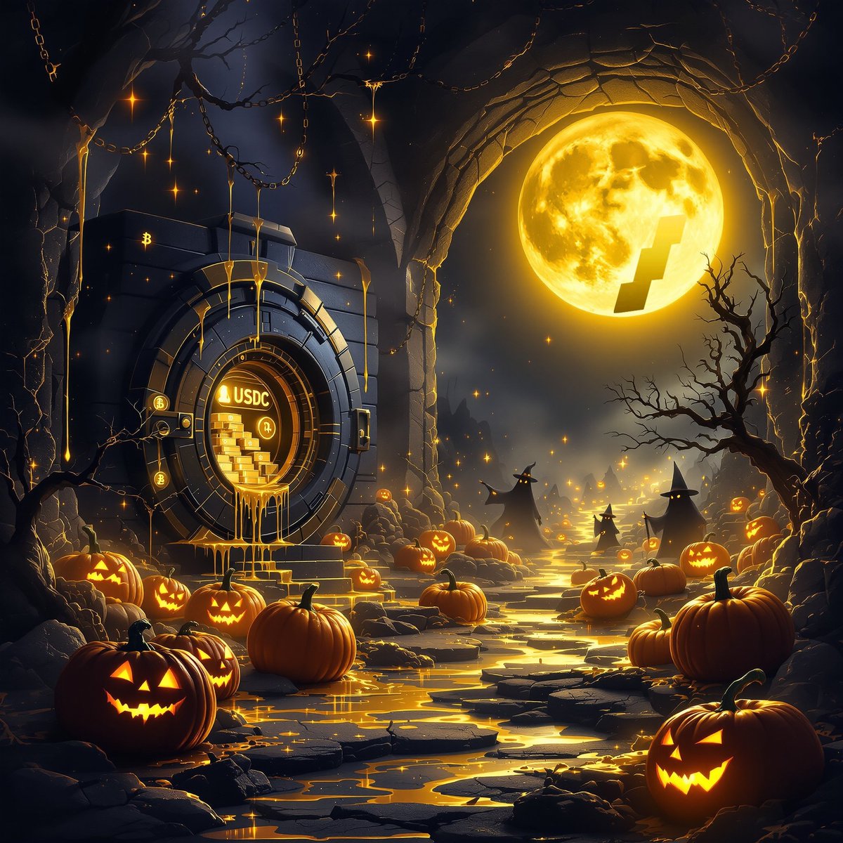 tech466's tweet photo. Gold drips. Ghosts float. Witches mint. 🪙🎃
This Halloween, even the haunted vaults shine ORO.

Where yield glows in the dark and gold gets spooky. 👻💰

@orogoldapp #orogold #solana https://t.co/1sR2De1pv0