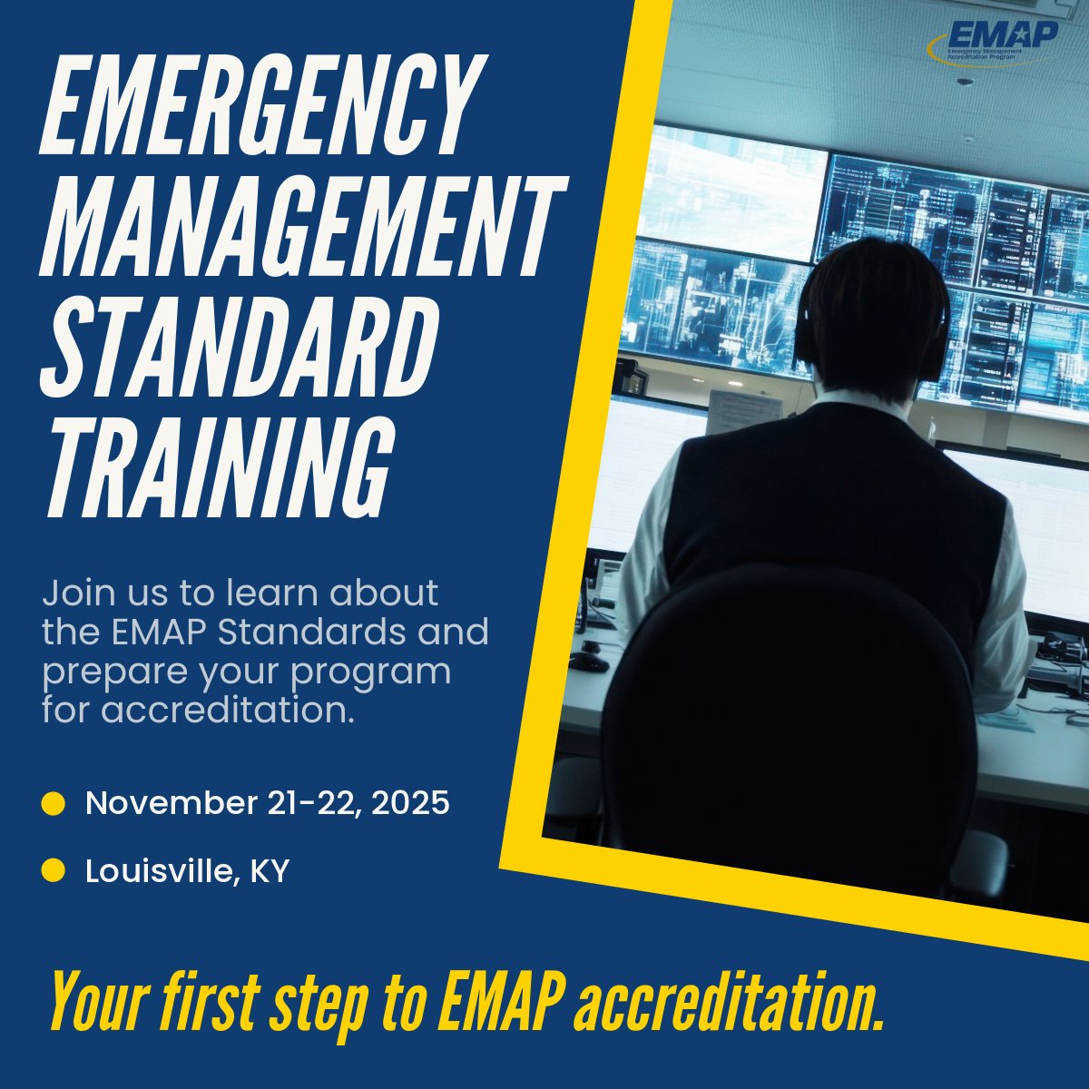 EMAP_US's tweet image. Strengthen your emergency management program with EMAP’s Emergency Management Standard Training Course, Nov. 21–22 in Louisville, KY. 

Register today: forms.gle/susECxeAVg9s2C…

#EMAP #EmergencyManagement #EMAPAccredited #EMGTwitter
