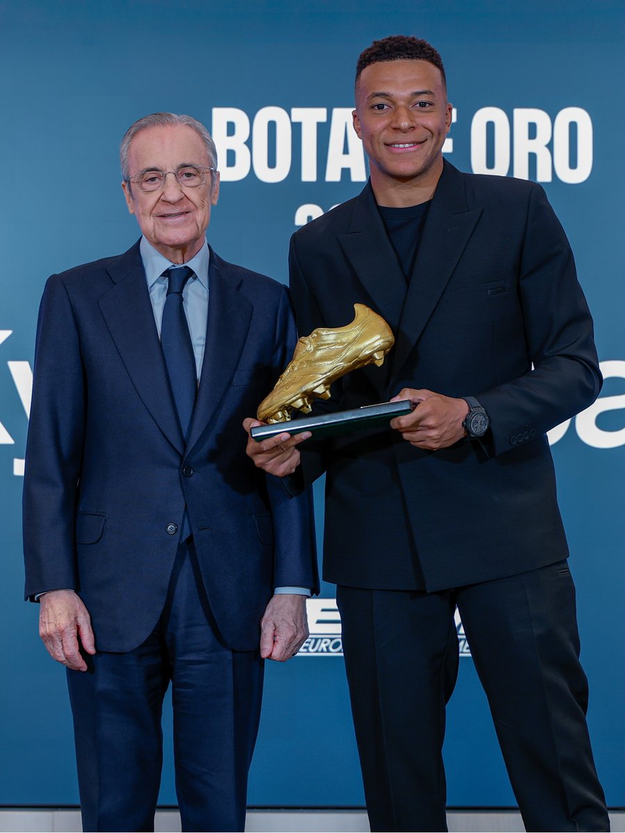 👟 <a href="/KMbappe/">Kylian Mbappé</a> が2024-25シーズンのゴールデンシューを受け取りました。