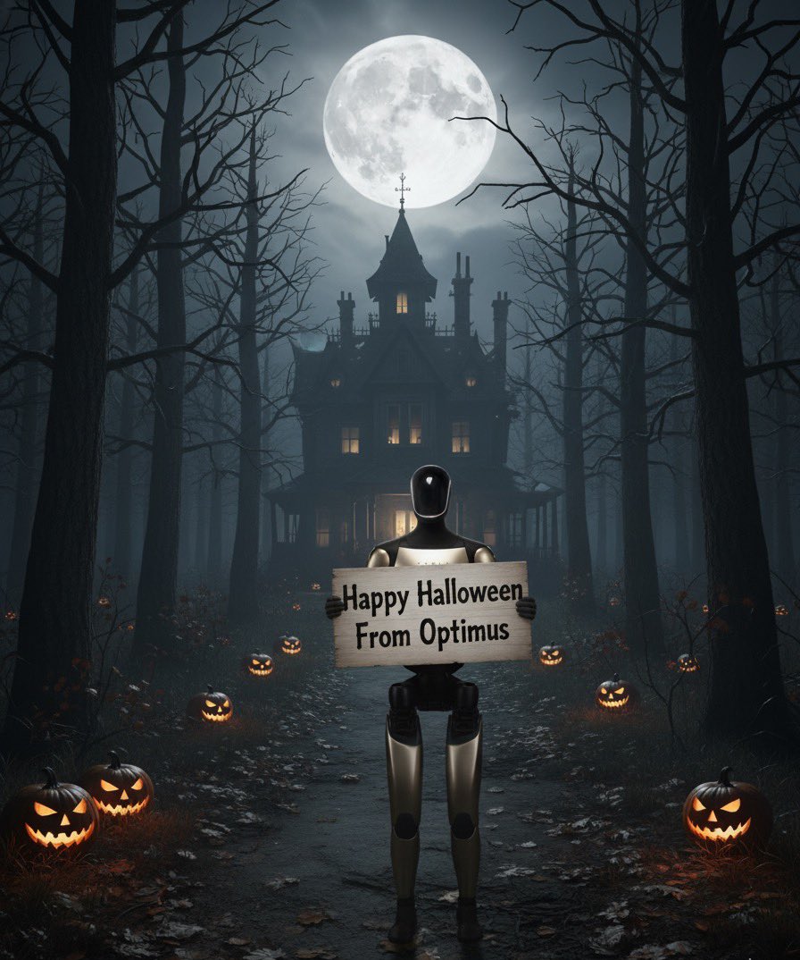 TeslaAIBot's tweet photo. Happy Halloween humans 😈🎃

Do you have any exciting plans for tonight? https://t.co/CghhEWWiDq