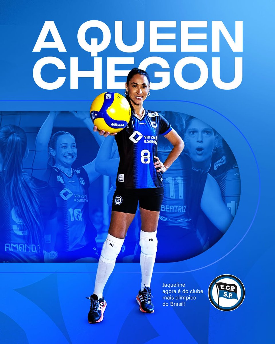portal_volei's tweet photo. O Esporte Clube Pinheiros anunciou em suas redes sociais a bicampeã olímpica Jaqueline Carvalho como reforço da equipe 🆕

"A rainha Jaqueline chega ao Pinheiros para reforçar a equipe e escrever mais um capítulo na história do clube mais olímpico do Brasil" 👀

📷 Esporte Clube Pinheiros