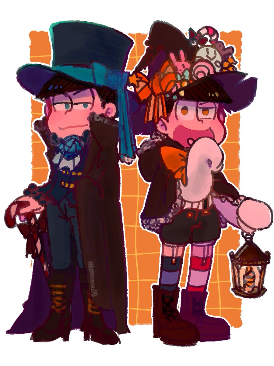 Momayaesu20's tweet photo. どう考えても再掲するなら今日だろの絵があった〜🎃 https://t.co/vuU7LHA14s