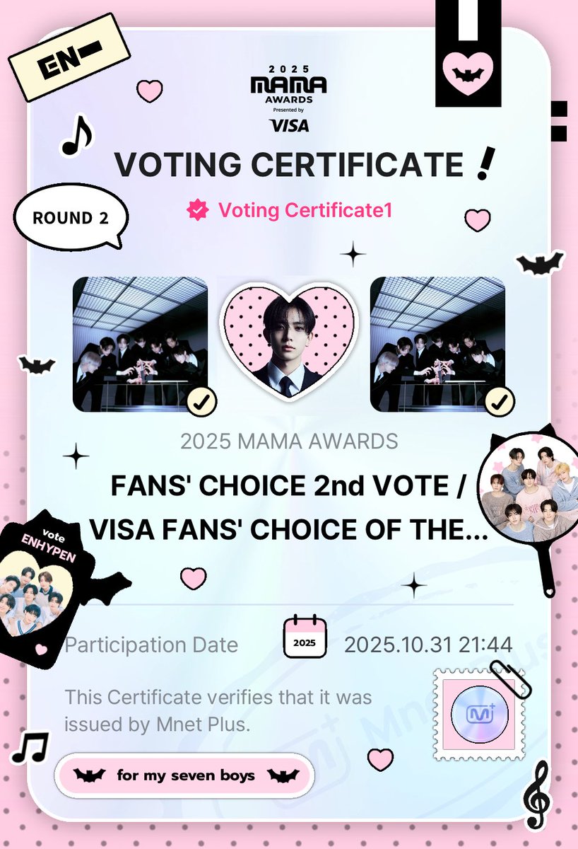 zojays's tweet image. i vote for #enhypen on #2025MAMAVOTE ❤︎