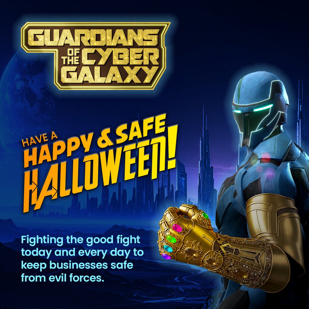 blacktaloncyber's tweet image. Mission: Don't let a #Halloween trick take your business offline. 🎃
You don't need a cape or armor to be a #CyberGuardian. From phishing phantoms to ransomware ravagers, protecting your galaxy from villains is a team effort. Be a security superhero today and every day! 🛡️