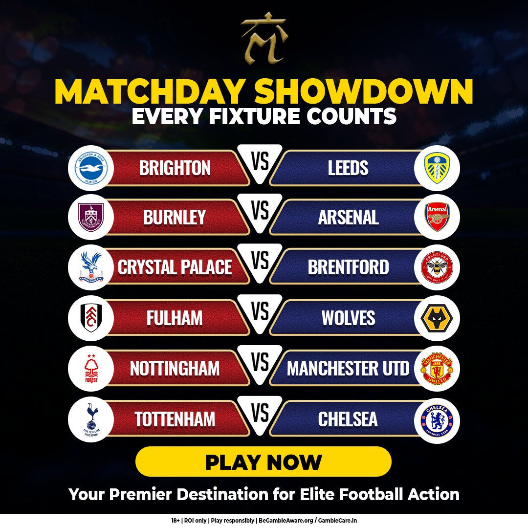 MSCCASINO's tweet image. Premier League’s back this Saturday with major matchups.
View the odds and play responsibly at Macau Casino.
18+ | ROI only | Play responsibly | BeGambleAware.org / GambleCare.in

#premierleague #sportsbet #macau #matchday #casinooffer