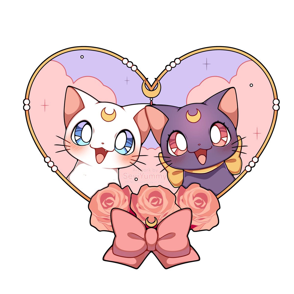Luna &amp; Artemis 🌹🌙 
#sailormoon