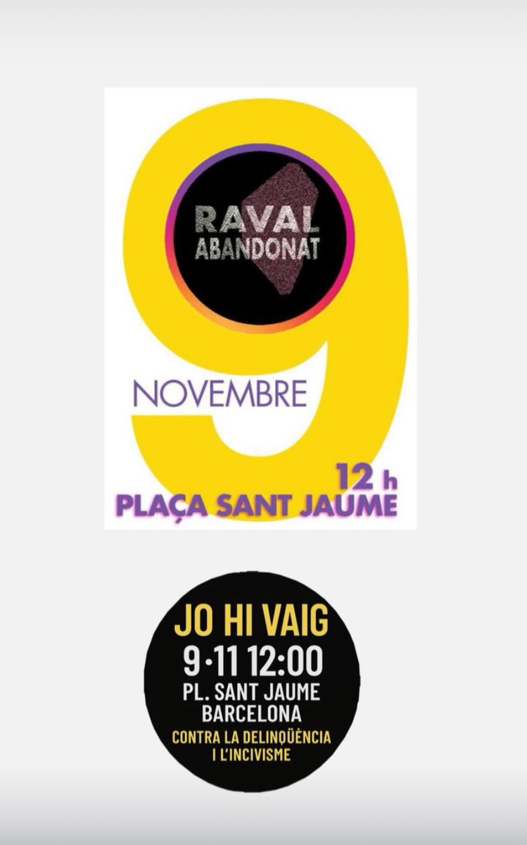 Diumenge 9 de Novembre a les 12h PLAÇA SANT JAUME! Concentració de barris APOLÍTICA! Tot politic q aparegui fent partit, serà convidat a apartar-se. NO VOLEM MITINGS! VOLEM SER VEÏNS QUE VOLEM MILLORAR ELS NOSTRES BARRIS!