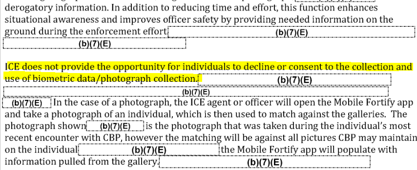 David_J_Bier's tweet image. ICE won't allow you to deny consent for your picture to be taken and uploaded to an ICE database. ICE is building the world's biggest surveillance state with no authorization from Congress. You will not believe what else this document says...