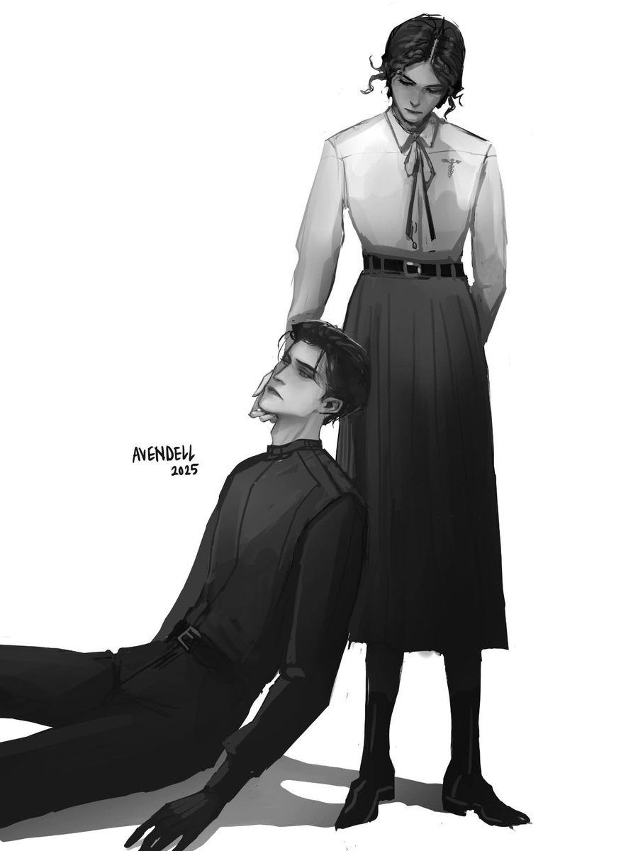 alchemisedbot's tweet photo. avendell’s sketch of kaine and helena 🤍 https://t.co/Czvyk1wl1I