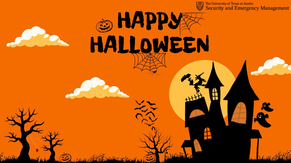 🎃 Halloween is here! Stay safe while celebrating:
✔️ Travel in groups or use SURE Walk/Ride
✔️ Be alert &amp; visible at night
✔️ Know your route &amp; keep your phone charged

Have fun and celebrate responsibly, Longhorns! 
#LonghornReady #CampusSafety