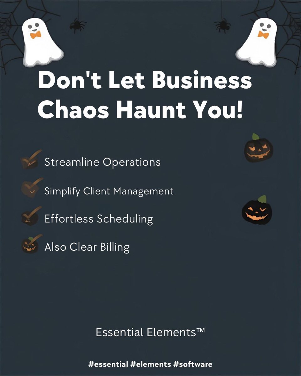 ee_software's tweet image. 👻 Don’t let business chaos haunt you! 🎃
Tame scary spreadsheets with Essential Elements™ — your all-in-one concierge software. 💼✨
👉 conciergebusinesssolutions.com