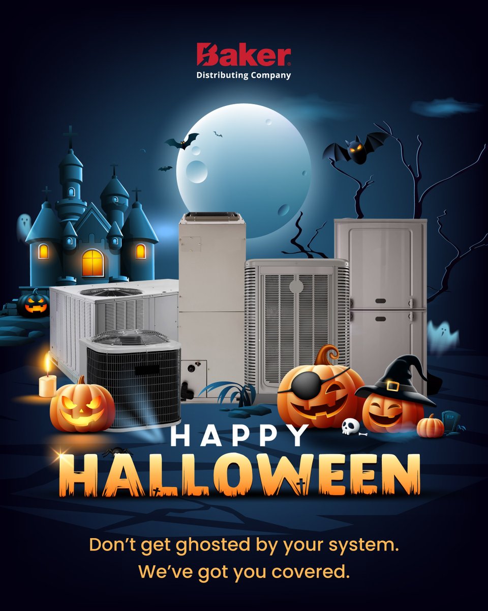 BakerDist's tweet image. We&apos;re here to help you haunt down the perfect solution for your next HVAC/R project. Happy Halloween! #BakerDistributing #HVACRpros