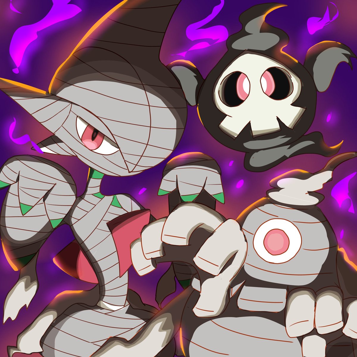 02monya's tweet image. ゴーストタイプとトリック・オア・トリート👻🎃