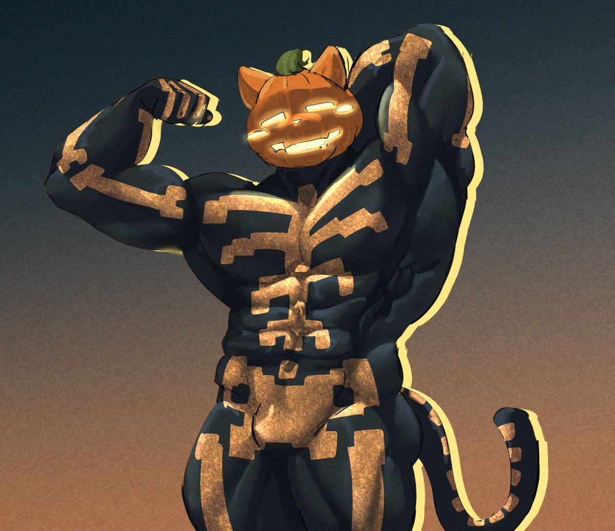 quick drawing For Halloween of that pumpkin cat from fortnite but man.. and muscular..

inspiration: @/dobyghost design

#Fortnite #SpiceFortnite #furry #furryartwork