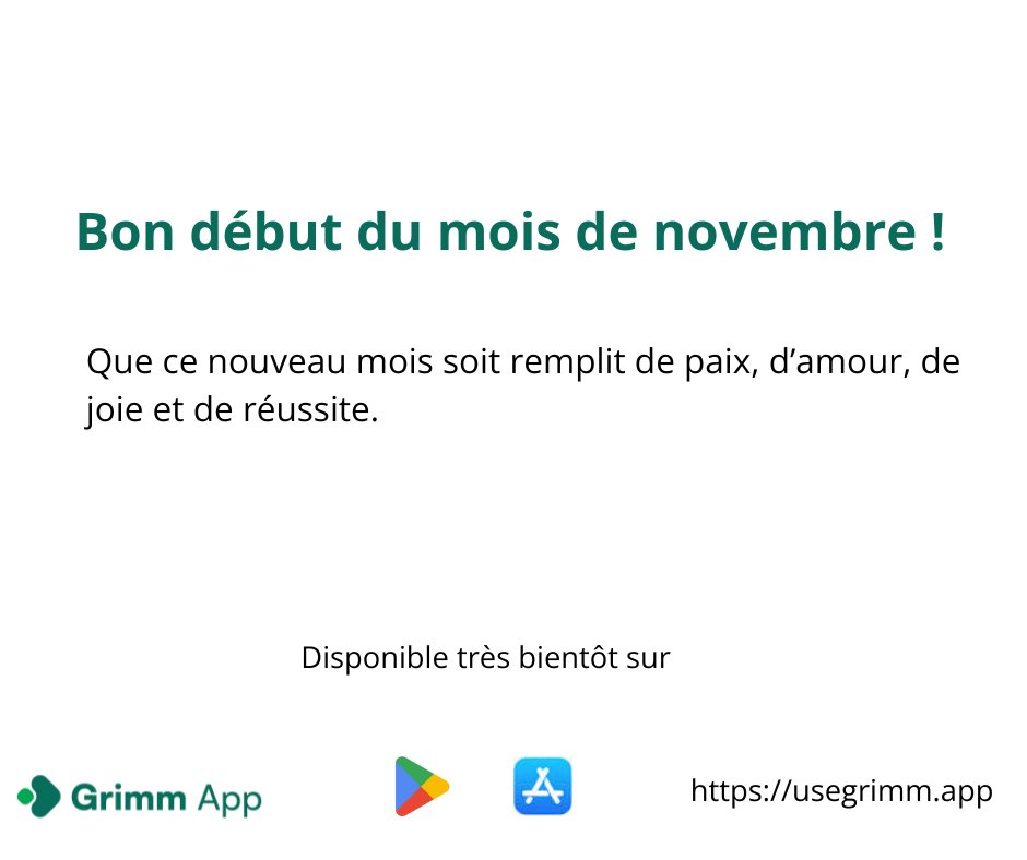 En ce nouveau mois, continuez à donner le meilleur de vous-même. Chaque pas, même le plus petit, vous rapproche de votre objectif.

Plus d'infos :  usegrimm.app