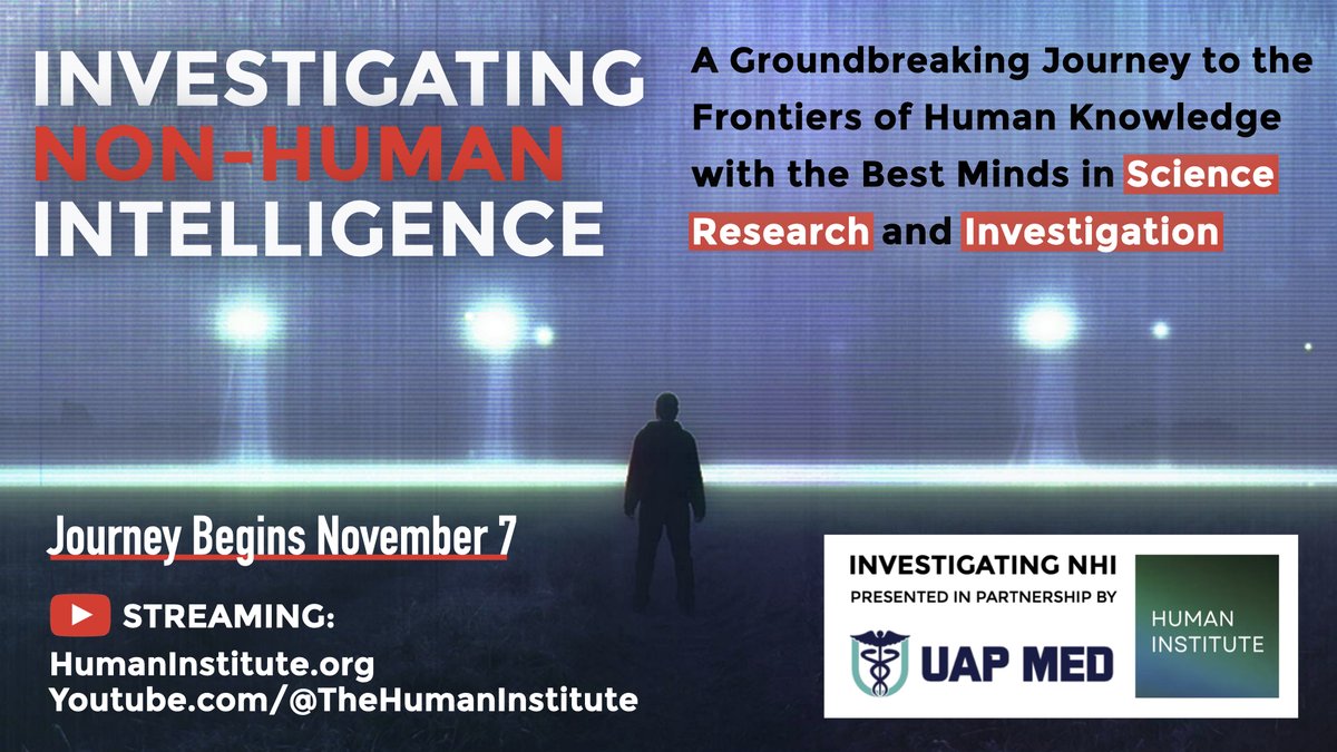 Highly encourage everyone to gear up for this groundbreaking new series Investigating Non-Human Intelligence. 

Register now to be a part of the investigation: humaninstitute.org/investigating-… and subscribe on YouTube for livestream notifications: youtube.com/@TheHumanInsti…