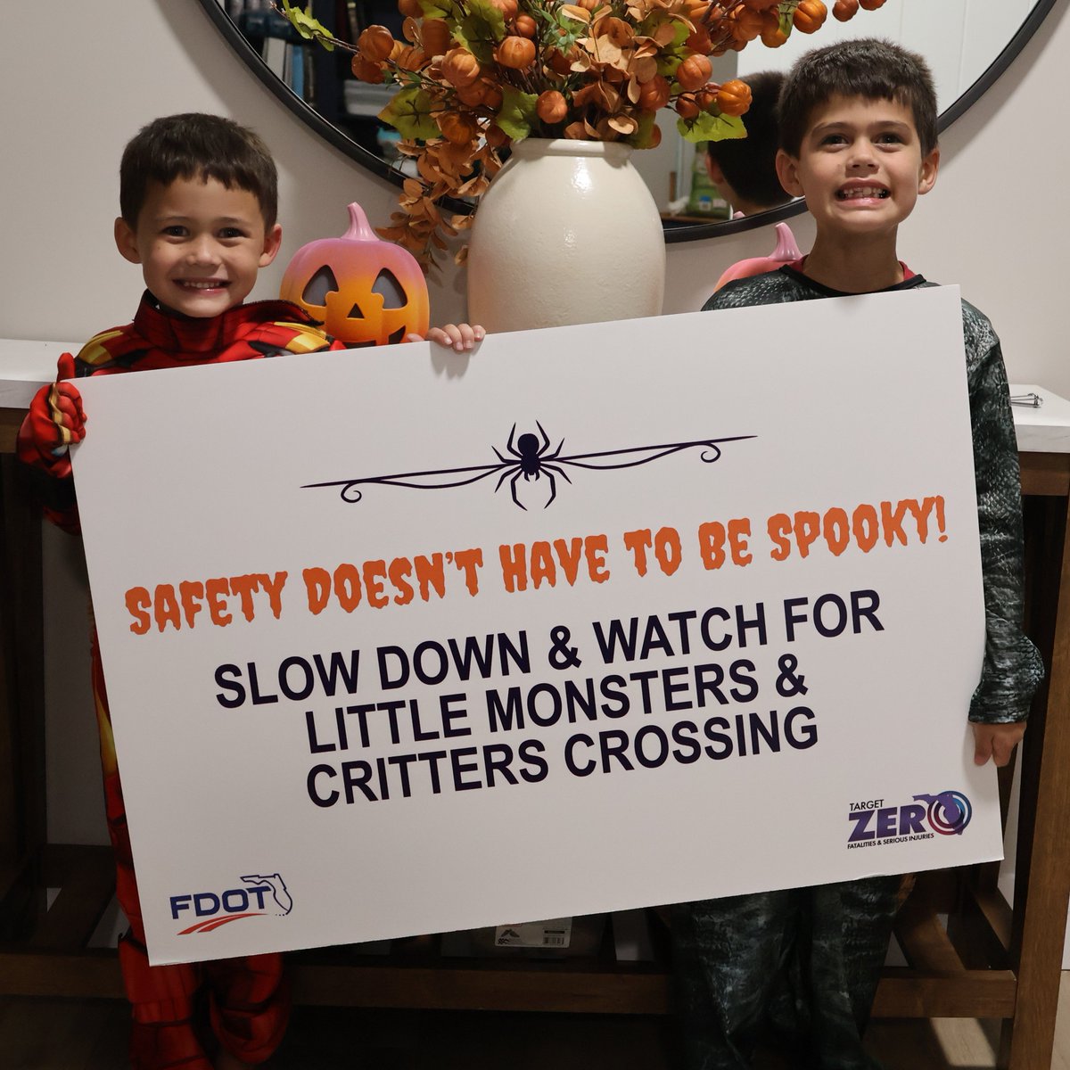MyFDOT_Tampa's tweet image. 🎃👻 Safety doesn’t have to be spooky!

Our District Seven kids and pets are reminding everyone to keep our roads safe for little monsters and critters. 🚗✨ #DriveSafe #TargetZero