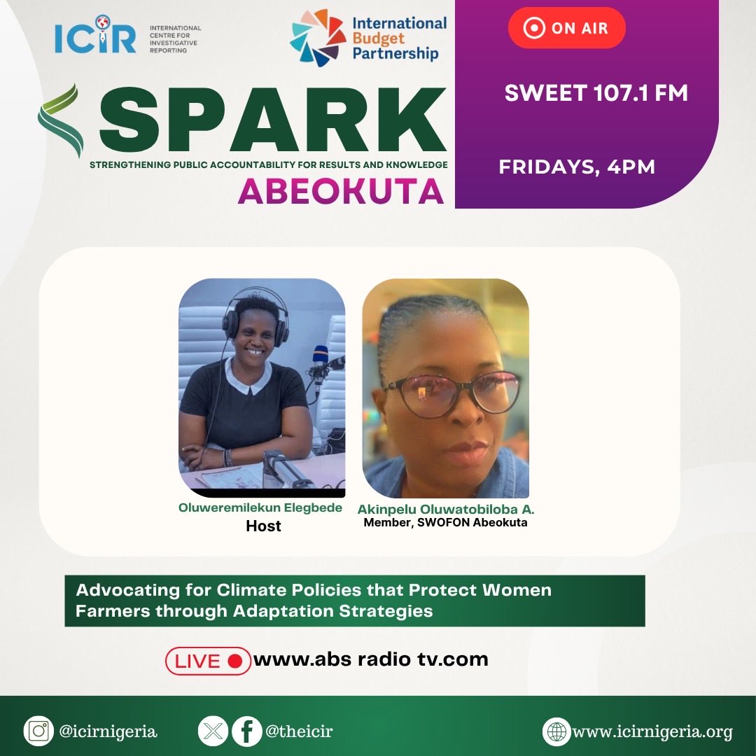 Are national climate policies protecting women farmers? 

Join us on <a href="/sweetfm1071/">SWEET 107.1FM</a> as we look at the gaps and discuss gender-responsive strategies to boost resilience and safeguard livelihoods. 

Stream: radio.garden/listen/sweet-f…

#SPARKAbeokuta #SPARK2Point2