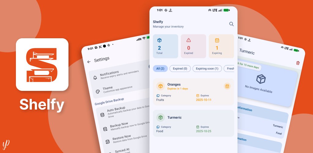 Meet Shelfy! Your smart sidekick for effortlessly organizing and tracking everything in your home.

🎯 Who is Shelfy For?
- Home Users: Track food, medications, and household items with expiry dates
- Small Business Owners: Monitor product expiry dates and avoid waste
-