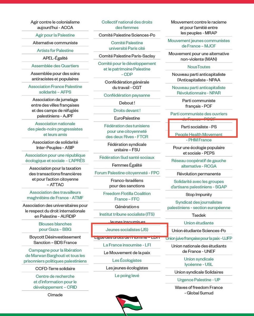 🚨 Le 29 novembre à Paris, le parti socialiste va défiler avec des extrémistes comme BDS, Europalestine et Urgence Palestine. C’est donc sur ce parti que repose la future stabilité gouvernementale française ? Une honte 🤦🏻‍♂️
<a href="/CNEWS/">CNEWS</a> <a href="/GauthierBret/">Gauthier Le Bret</a> <a href="/PascalPraud/">Pascal Praud</a> <a href="/BFMTV/">BFMTV</a> <a href="/AmisDuCrif/">Les Amis du Crif</a>