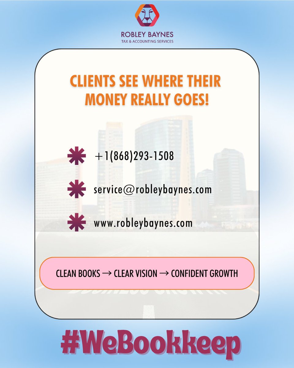 robleybaynes's tweet photo. If disorganized numbers are causing business uncertainty, it's time for a change! 📉At Robley Baynes, we transform messy records into an organized system. 💪
Contact us today:
📞: +1 (868) 293-1508 
📧: service@robleybaynes.com 
🌐: https://t.co/k5Yp25TMVn https://t.co/TU9WVKYF5n