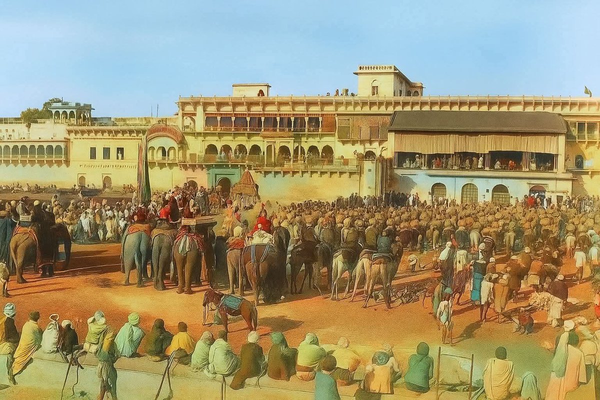 Eliteekshatrane's tweet image. बघेल (चालुक्य) राजपूत की रीवा रियासत मध्यप्रदेश  1880 ई. का रियासतकालीन दृश्य......

#rewa #Baghel   #mptourismconclave