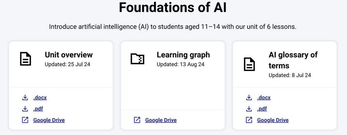jrsowash's tweet image. Want to introduce your students to the foundations of #AI? Check out this six-lesson unit created by Google and the Raspberry Pi foundation. It's free and looks good!
👉 experience-ai.org/en/units/exper…
This course is designed for MS or early HS students.
#GoogleEDU #computerscience