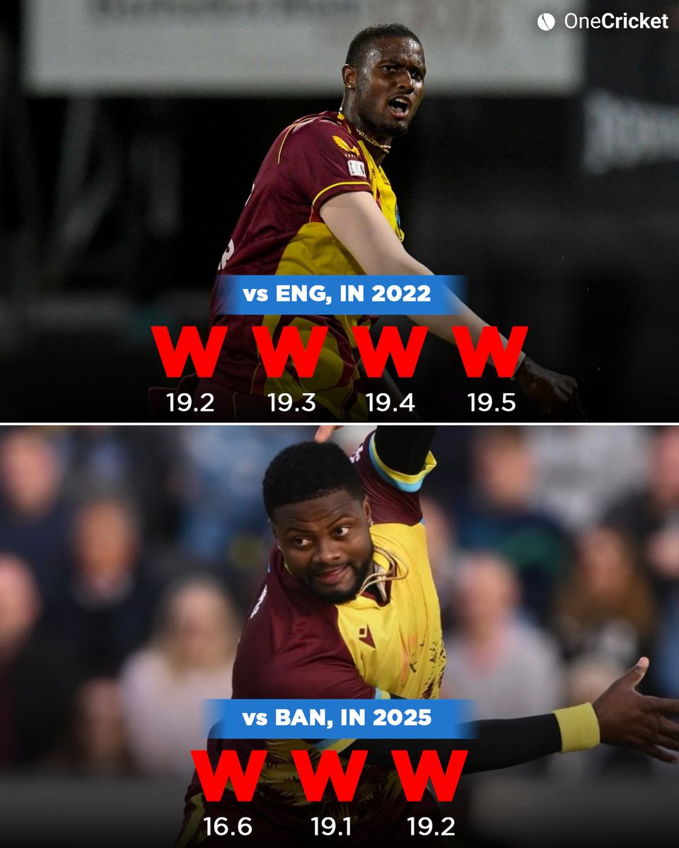 OneCricketApp's tweet photo. 𝐇𝐀𝐓𝐓𝐑𝐈𝐂𝐊 𝐟𝐨𝐫 𝐑𝐨𝐦𝐚𝐫𝐢𝐨 𝐒𝐡𝐞𝐩𝐡𝐞𝐫𝐝!

He becomes the second West Indian bowler, after Jason Holder, to achieve this feat.

#BANvsWI #RomarioShepherd #JasonHolder #WestIndies #Cricket https://t.co/bof3RpzVgf
