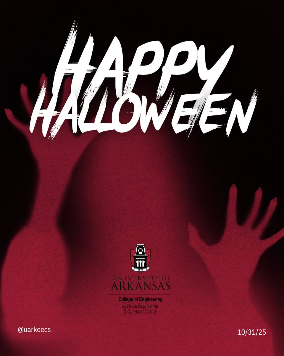 boo 👻 from EECS
that’s it. that’s the post. 🎃
#HappyHalloween #spookyszn #UArkEECS