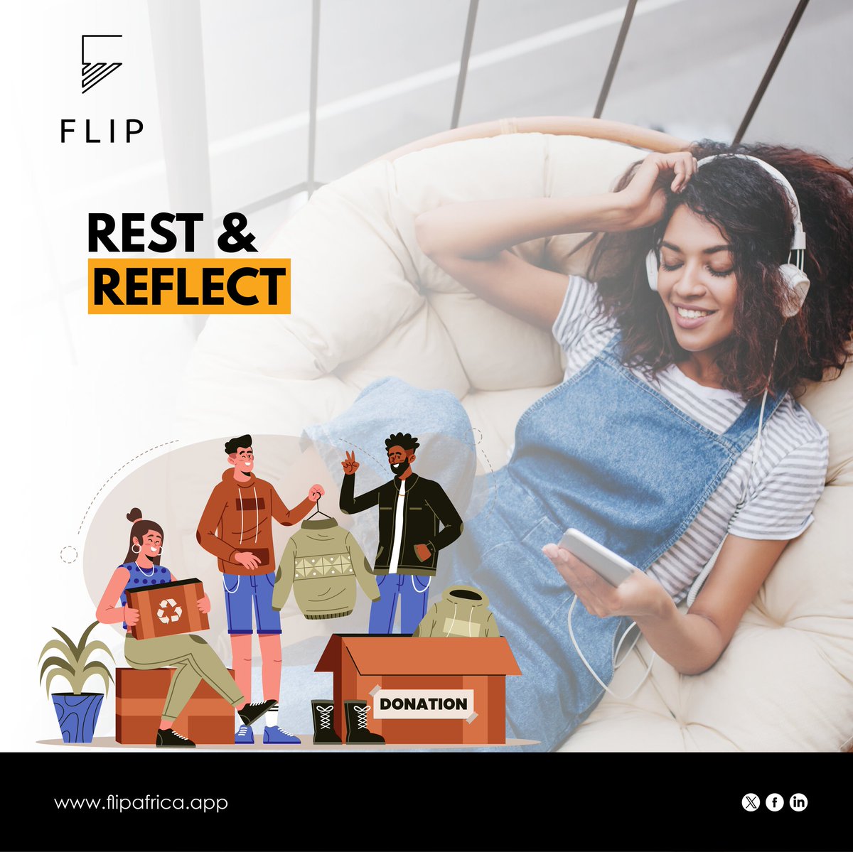 Flip_Africa's tweet image. Clocking out! Wishing everyone a restful and reflective weekend. Recharge your mind, refresh your goals, and give back if you can! ✌️

#RestAndReflect #TGIF #WeekendVibes #FlipAfrica