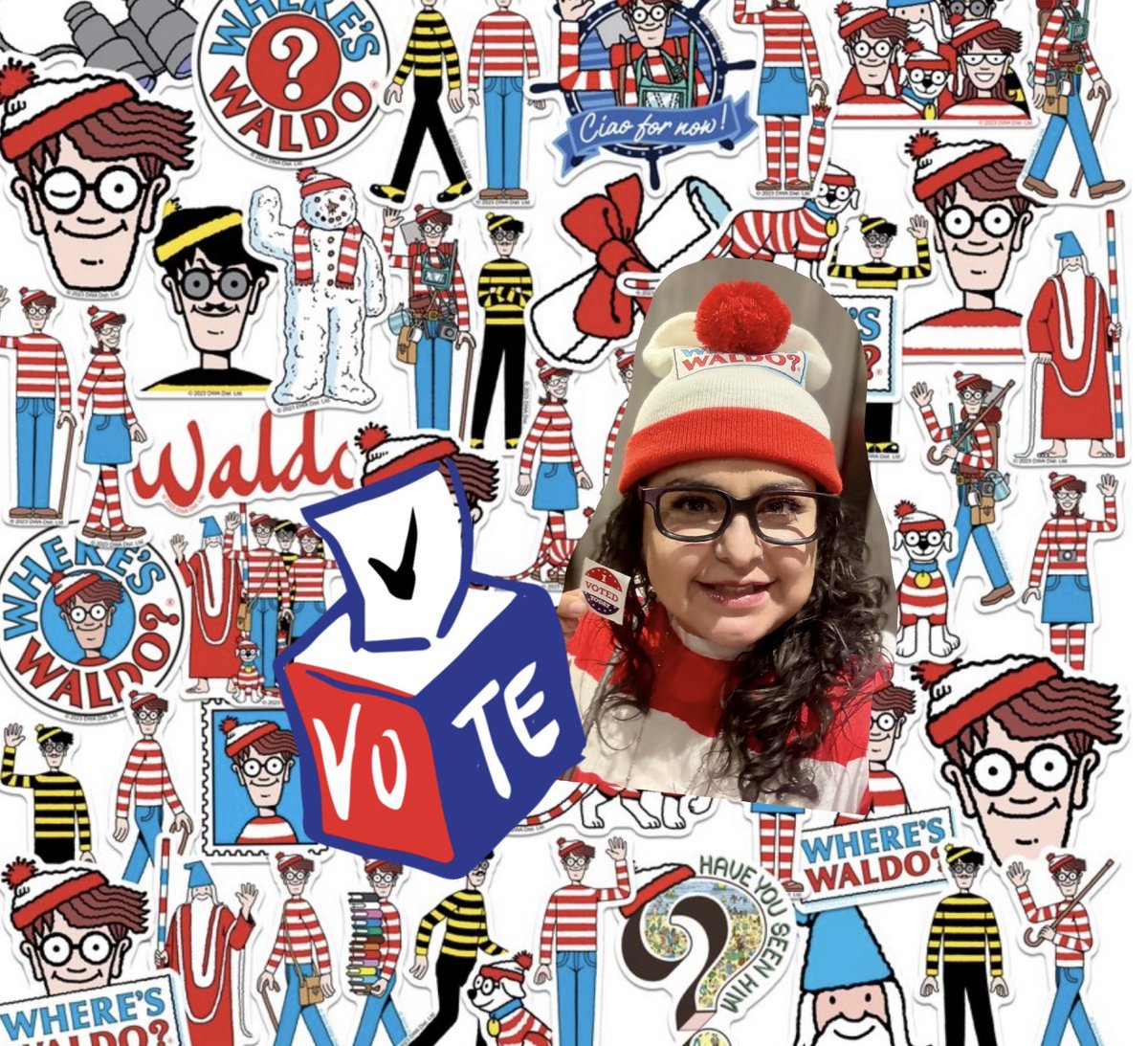 Found her! “Waldo” is at the polls doing her civic duty! 🗳️ #IVotedToday  #TeamSISD #ALLIN