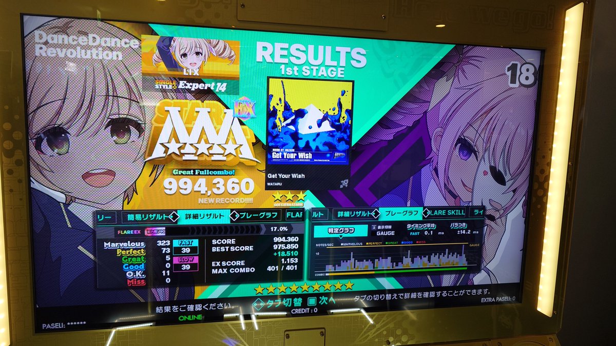 LIX_DDR's tweet image. #10月の上出来リザルト
今月の個人的良きリザルト
推し曲の石原セイバーCSPクリアAA、初14PFC、初16フレアⅨ、そして初18クリアと、踏める機会が先月より少ない中でもしっかりと結果を残せた👍✨
11月もまだ踏める機会少ないけど、もっと成長できるように頑張るぞᕙ(  ˙꒳˙  )ᕗ
#DDR #DDR_WORLD